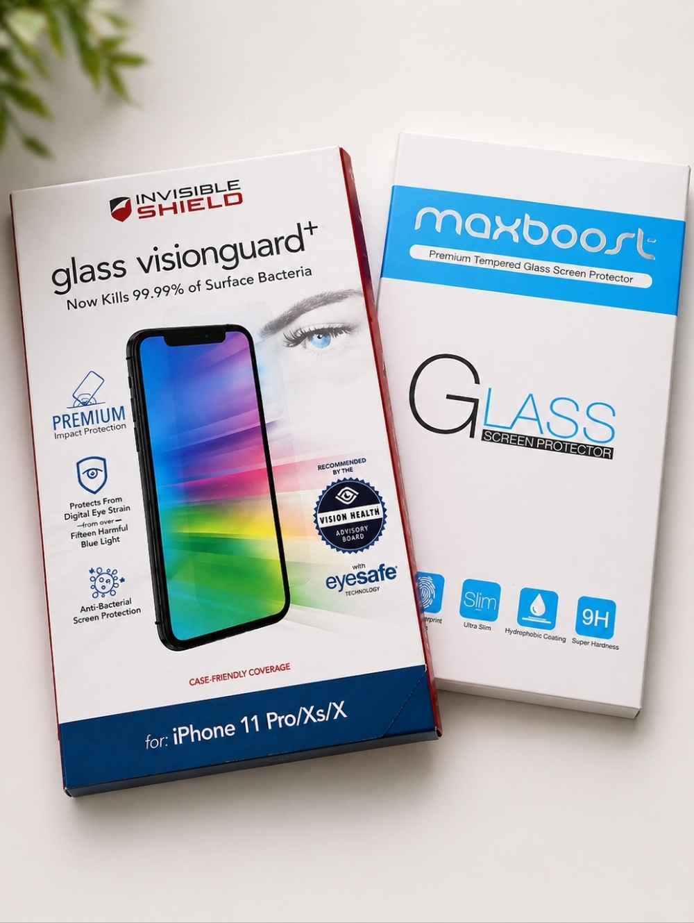Glass VisionGuard+ Screen Protector iPhone 11 Pro/XS/X White New Eyesafe Tech
